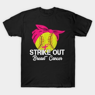 Strike Out Breast Cancer Baseball Fight Awareness Men Women T-Shirt